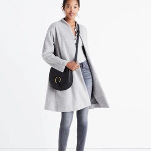CYNTHIA ROWLEY 100% Wool Duster Barn Coat Light Heather Gray